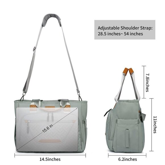 Diaper Bag Tote for Women, Tote Diaper Bag with 16 Inch Laptop Compartment for M - Picture 3 of 7